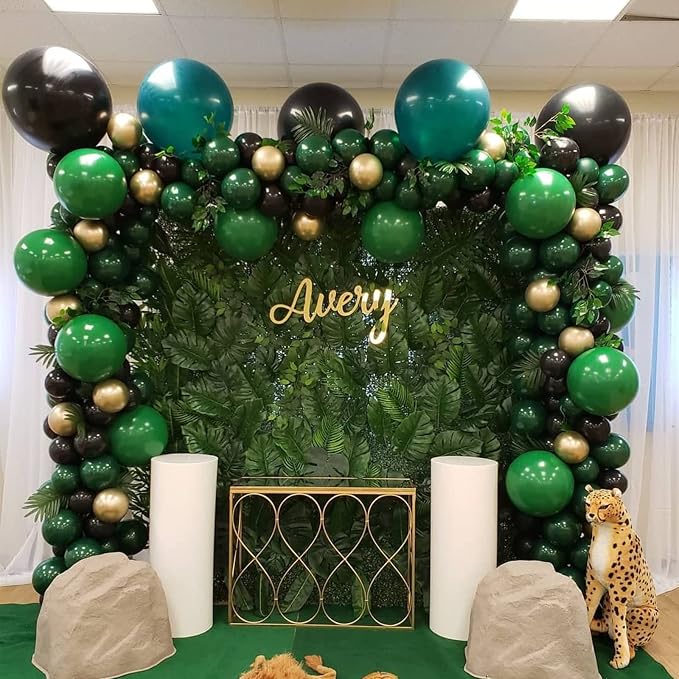Voircoloria 130pcs Dark Green Balloons Garland Arch Kit, 18 12 10 5 Inch | - Image 5