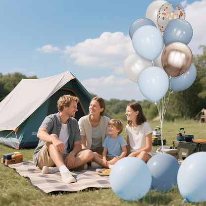 68Pcs Dusty Blue and Champagne Gold Balloons 12 Inch Sand White Pastel Baby - Image 5