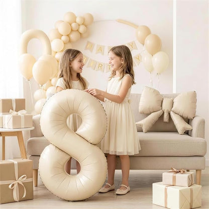 40'' Cream Foil Balloon Number 8 - Image 3