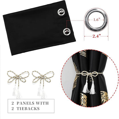 Black Blackout Curtains Energy Saving Light Blocking Curtains - Image 5