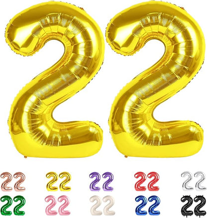 22 Balloon Numbers 40Inch for 12 22th Year Old Birthday Decorations, Inflation by Mluchee