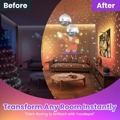 Youdepot 8-Inch Silver Disco Ball 2-Pack Mirror Ball | Hanging Mirror Ball - Image 8