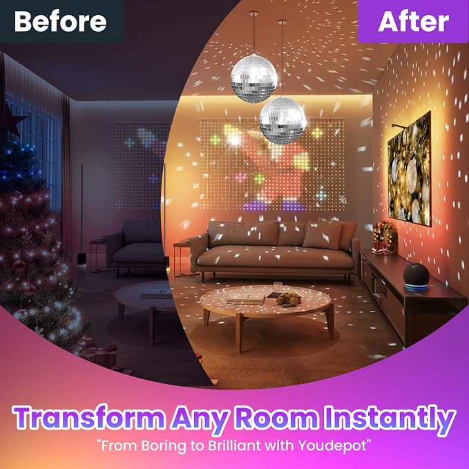 Youdepot 6-Inch Disco Ball, Reflective Disco Ball Decor, - Image 7
