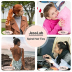 JessLab Spiral Hair Ties, 20 Pcs Traceless Phone Cord Hair Ties No Crease Spiral Bracelet Plastic Coil Ponytail Holders No-Damage Headband Hair Accessory for Girls Women Ladies Gift