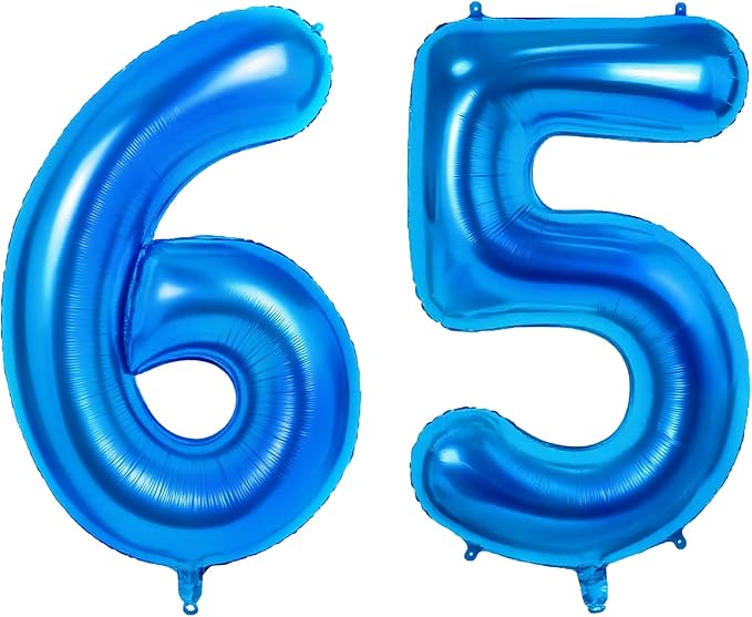 Number 65 Balloons for 65th Birthday Party Decorations, 0-100 Large No.65 by Joycard