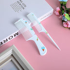 Toddler Comb Set, Small Cute Fine Tooth Baby Comb & Rat Tail Comb for Hair Styling, Blue Mini Toddler Hair Comb Plastic Parting Combs, Anti-Static Hairdressing Comb for Baby Girl Wet Dry Hair (2Pcs)
