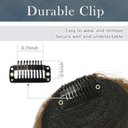 BARSDAR Human Hair Clip in Bangs - 100% Real Human Hair Clip in Bangs for Women - Darker Brown French Bangs Extensions Fringe with Temples Real Hair Bangs Hairpieces - Darker Brown
