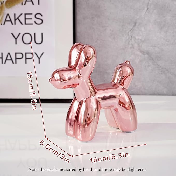 Notakia Cute Ceramics Balloon Dog Statue Crafts Living Room Desktop Decorations - Image 2