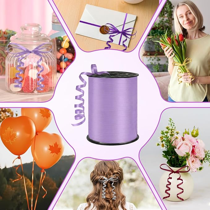 500 Yards Curling Ribbon， Light Purple Balloon String Ribbon，for Gift - Image 3