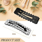 Rhinestone and Crystal Hair Clips 2-Pack, Sparkly Barrettes & Elegant Bling Accessories for Women & Girls(Set21)