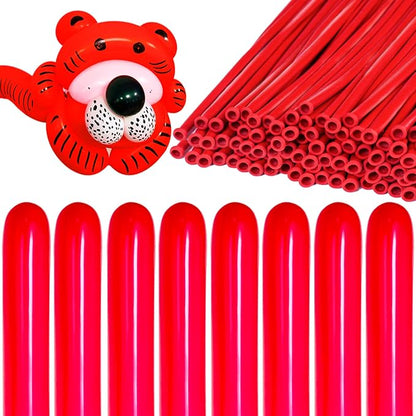 260 Red Long Balloons for Balloon Garland Thickening Skinny Latex Twisting by Kawkalsh