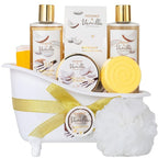 Christmas Gifts for Women and Men - 8-Piece Luxury Coconut Vanilla Bath & Body Gift Set for Women Self Care Kit Spa Gift Baskets | Perfect Gifts for Mom, Birthday Gifts, All Occasion Holiday Present