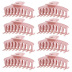 TOCESS Hair Claw Clips for Women - 8PK Large Neutral Jumbo Hair Clips for Thick, Thin, Long, Short, Curly Hair Girls, Big Jaw Clip Set for Daily Use(Glossy Blush)