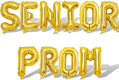 2 Set 20Pcs Gold SENIOR PROM Letter Balloons 16in Balloon Foil Letter by Fezava