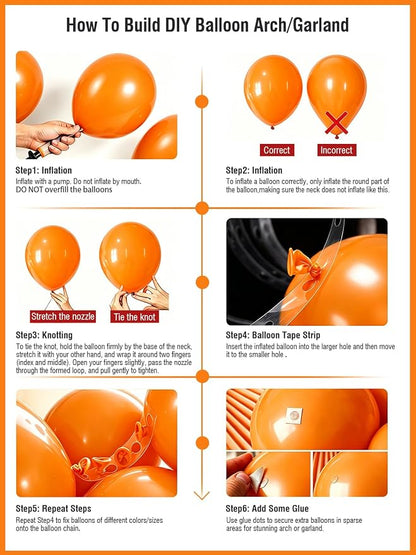 Orange Balloons 125 Pcs Different Sizes 18 12 10 5 Inch Orange Latex Balloon - Image 5