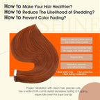 Full Shine Hair Extensions Real Human Hair Color 550 Copper Remy Tape in Hair Extensions Human Hair 16Inch Seamless Invisible Skin Weft 50Gram 20Pcs Silky Straight Extension