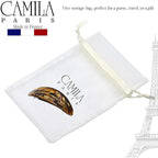 Camila Paris CP3322 French Hair Barrette Oval For Thick Curly Wavy Long Hair, Strong Hold Grip Hair Clips for Women, No Slip Rubberized Metal Clasp, Styling Girls Hair Accessories, Made in France