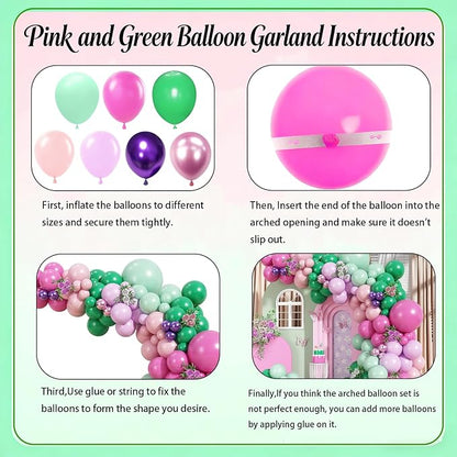 Pink and Green Balloons Garland Arch Kit - Image 4