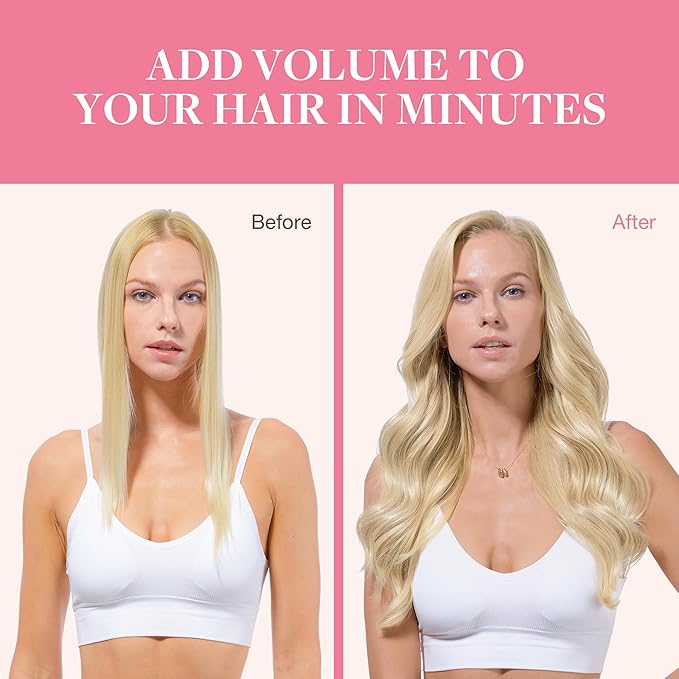 GOO GOO Clip in Hair Extensions Real Human Hair, Remy Human Hair Extensions Clip ins for Women, Natural Human Hair, 14inch 150g 9Pcs, #16/22 Light Blonde Highlighted Golden Blonde