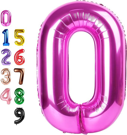 0 Balloon 40 inch Pink Number Balloons by Enyeopd