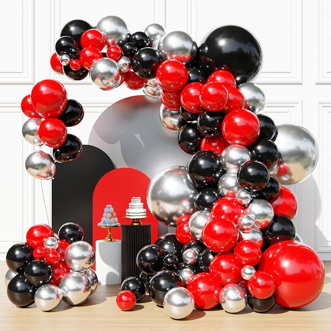 Red and Black Balloons Arch Kit by FHEKFNG