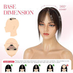 Hairro Human Hair Toppers For Women Wispy Thin No Bang Middle Part Side Bangs Hair Clip Short Wiglet Hairpieces Natural 11 Inches 14.5g #1B Natural Black
