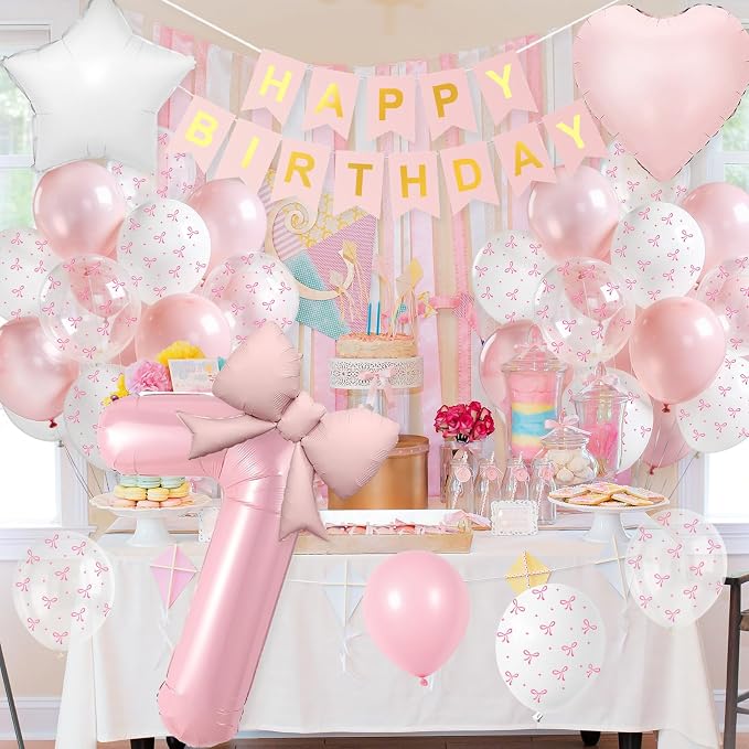 7th Pink Bow Birthday Decorations - Image 9