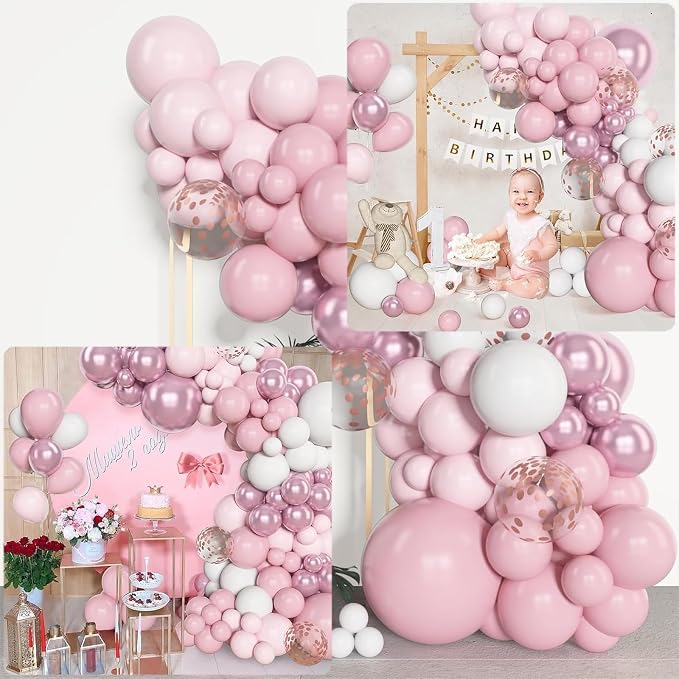 Archloon 156pcs Pink White Balloons Arch Garland Kit, Different Sizes 18 12 10 - Image 4