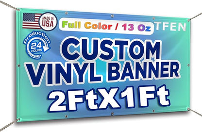 Custom Vinyl Banner | 2'X1' to 20'X10' | Personalized Signs by TFEN