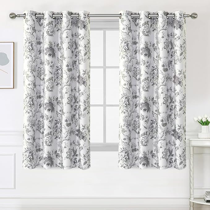 H.VERSAILTEX Blackout Curtains 63 Inch Length 2 Panels Set Floral Print Curtain - Image 2
