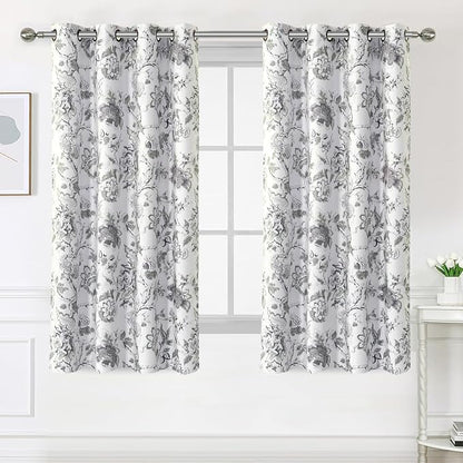 H.VERSAILTEX Blackout Curtains 63 Inch Length 2 Panels Set Floral Print Curtain - Image 2