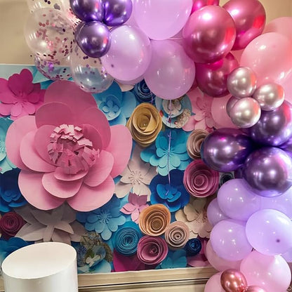 Pink and Purple Balloons, Metallic Purple Pink Latex Balloons - Image 7