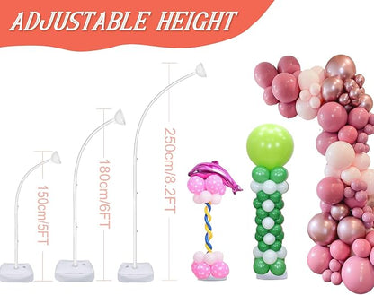 8.2FT & 6FT Balloon Arch Stand, Flexible Top Balloon Arch Kit, Half Arch - Image 6