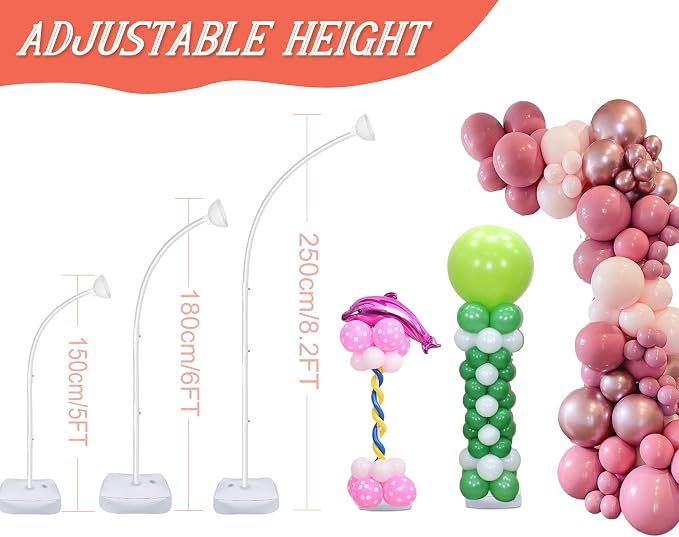 OurWarm 8.2FT & 6FT Balloon Arch Stand, Free Bending Top Balloon Arch Kit - Image 6