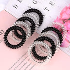 JessLab Spiral Hair Ties for Women, 10-Pack Traceless No-Damage Ponytail Holders, Coils Hair Bands for Girls, Assorted Colors