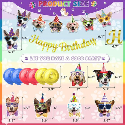 Dog Themed Birthday Party Decorations, Dog Face Hanging Swirls Banner - Image 3