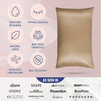 Blissy Silk Pillowcase - 100% Pure Mulberry Silk - 22 Momme 6A High-Grade Fibers - Silk Pillow Cover for Hair & Skin - Regular, Queen & King (Taupe, King)
