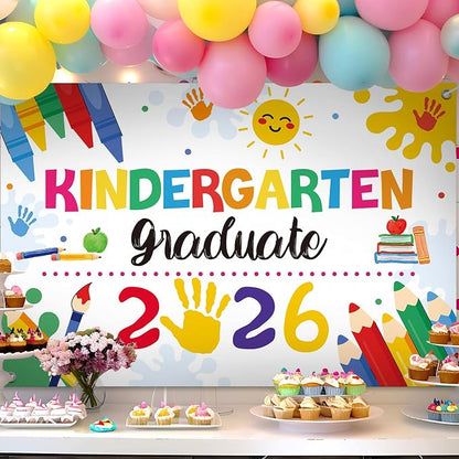 Large Kindergarten Graduate 2026 Backdrop Banner, 6x4ft | Preschool Graduation - Image 4