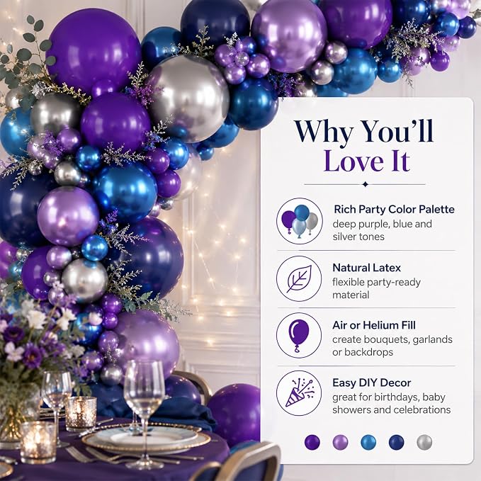 Purple and Blue Balloon Set - Image 5