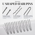 YGDZ 400 Counts Bobby Pins Hair Pins Set for Women, Black 2inch Bobby Pins for Buns, 2.36inch Black U Shaped Hair Pins for Styling, Hair Accessories for Women, Wedding
