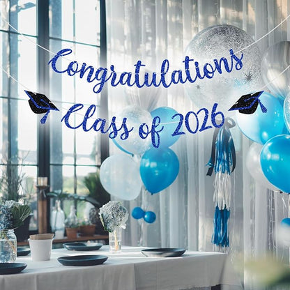 Congratulations Class of 2026 Banner, Congrats Grad Party Decor, 2026 - Image 2