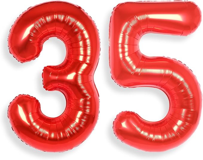 AULE 40 Inch Red 35 Balloon Number Foil 0-9 Birthday Big Numbers | Birthday by AULE