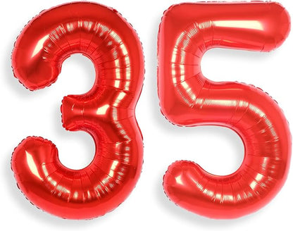 AULE 40 Inch Red 35 Balloon Number Foil 0-9 Birthday Big Numbers | Birthday by AULE
