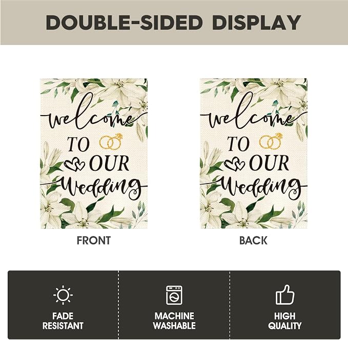 AVOIN colorlife Welcome to Our Wedding House Flag 28x40 Inch | Double Sided - Image 6