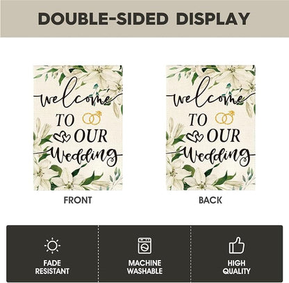 AVOIN colorlife Welcome to Our Wedding House Flag 28x40 Inch | Double Sided - Image 6