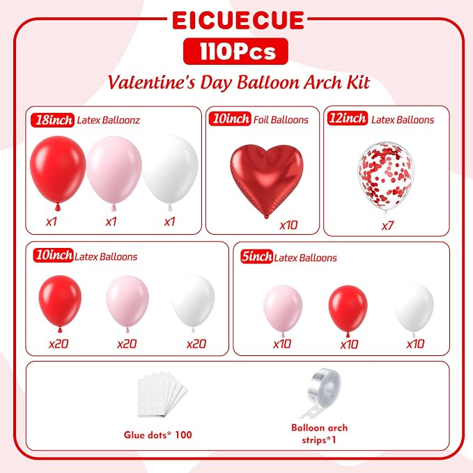Valentines Day Balloons Garland Arch Kit - Image 2