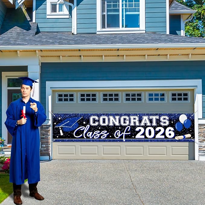 2026 Graduation Yard Sign Large Congrats Grad Banner Blue | Class of 2026 Banner - Image 6