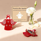 "Guardian Angel" Inspirational Gifts for Women Girls Premium Acetate French Hair Barrette Clip, Unique Cute Birthday Gifts, Christmas Wishing Well Anxiety Relief Christian Gifts With Gift Box