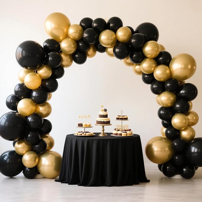 EMART Black and Gold Balloons 12 Inch 60pcs, Latex Balloons - Image 6