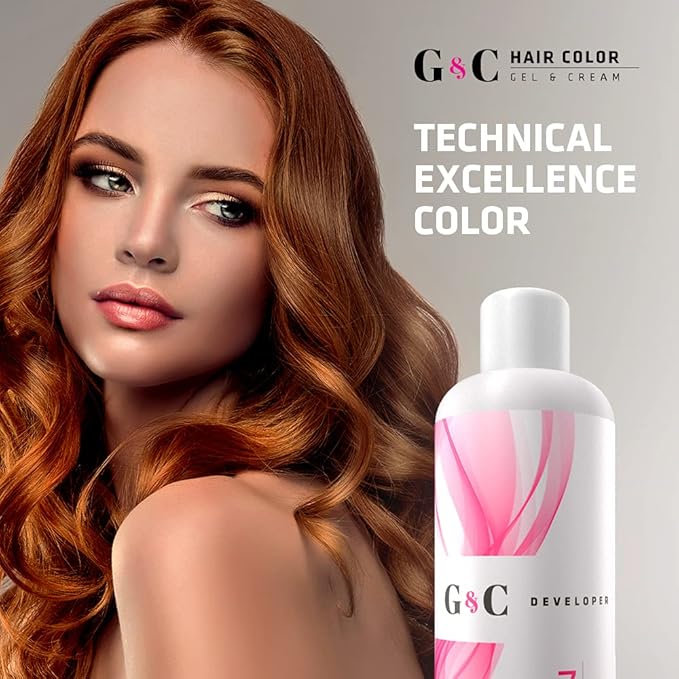 Gel and Cream 7 Volume Professional Lightening System Peroxide Developer infused with Collagen - Great for Sensitive Scalps - Made in Italy 33.8oz / 1lt